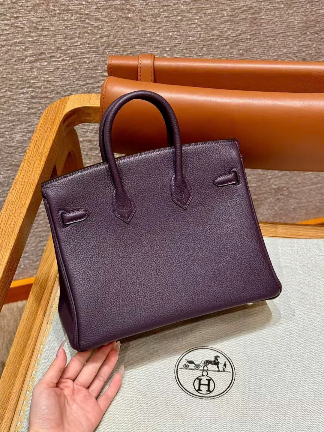 HM Birkin 25CM Grape Purple Togo Leather Gold Hardware